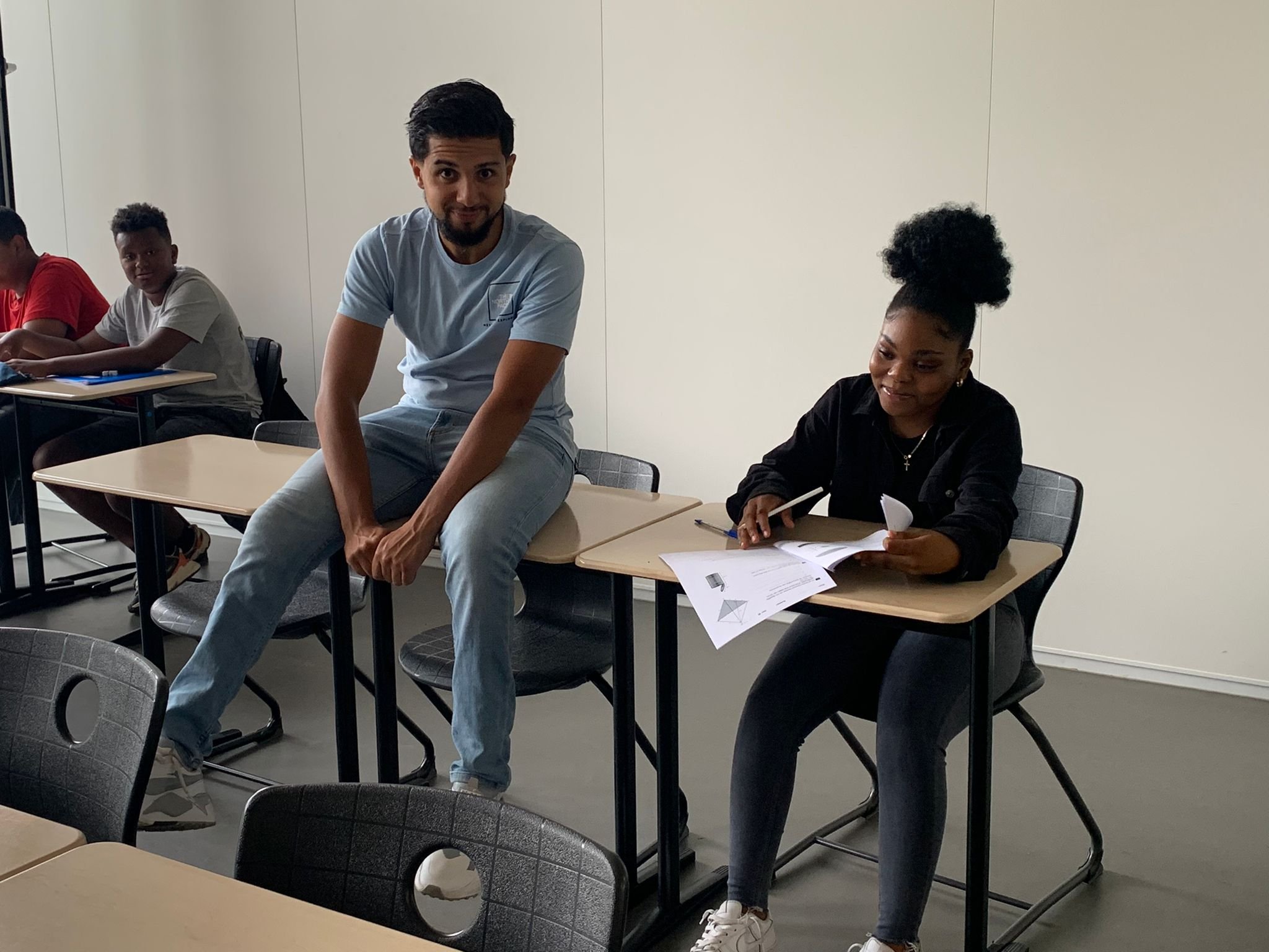 Leerlingen oefenen voor hun examens